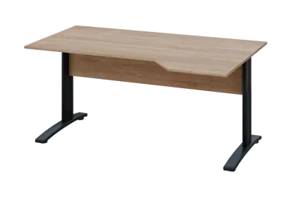 EZK 28 - 164 stůl kancelářský, rohový, pravý, kovová podnož černá, deska 25 mm, široký 1600 mm, dub bardolino